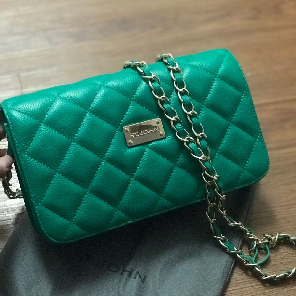 St. John Collection Quilted Leather Crossbody Bag
